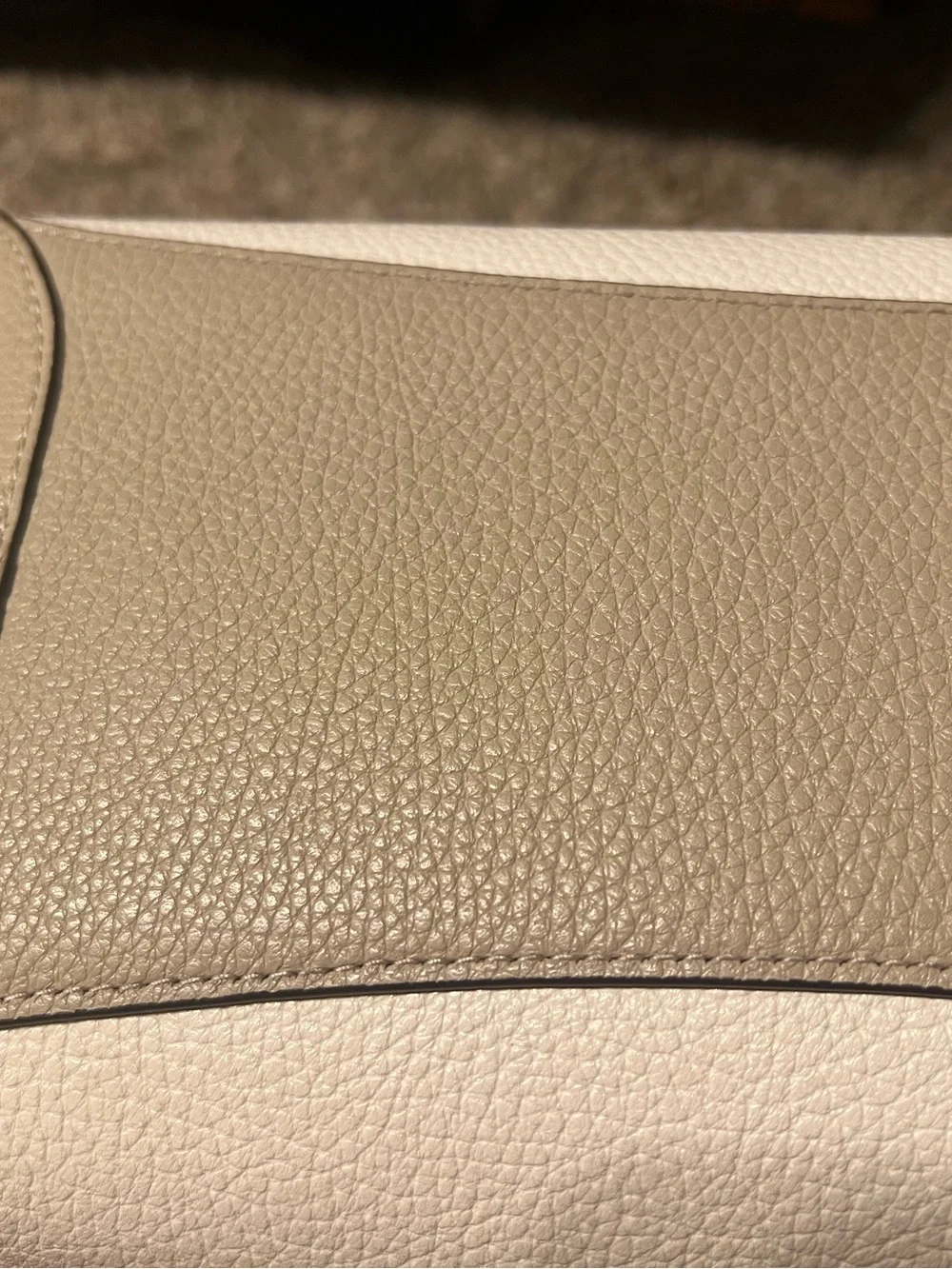 kate spade Pebbled Cream Leather Shoulder Bag with Gold Logo